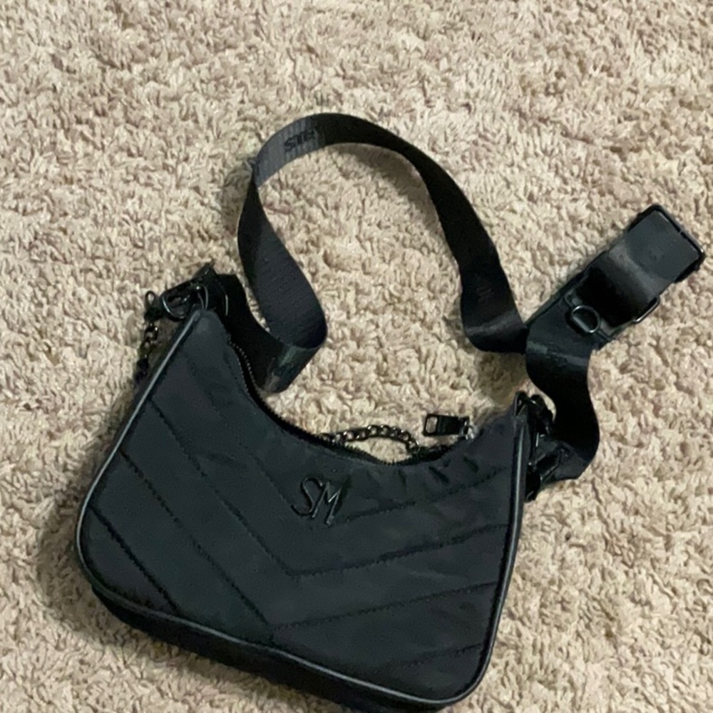 Steve Madden Black Quilted Belt Bag